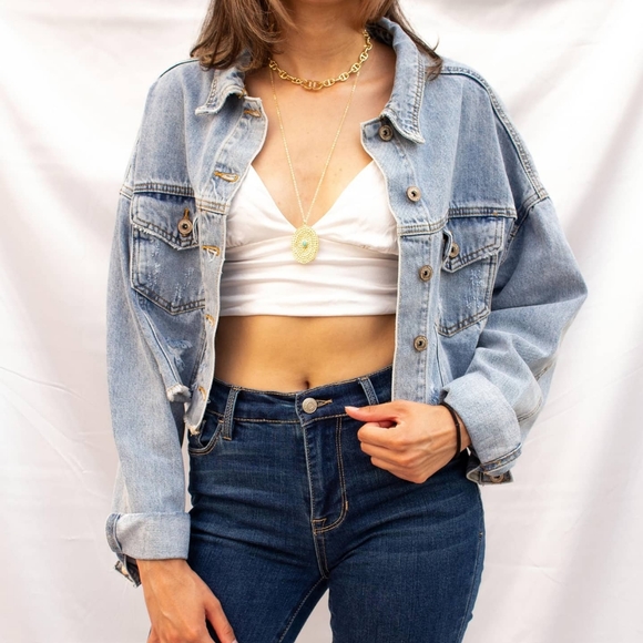 Oversized Cropped Jacket - Picture 3 of 3